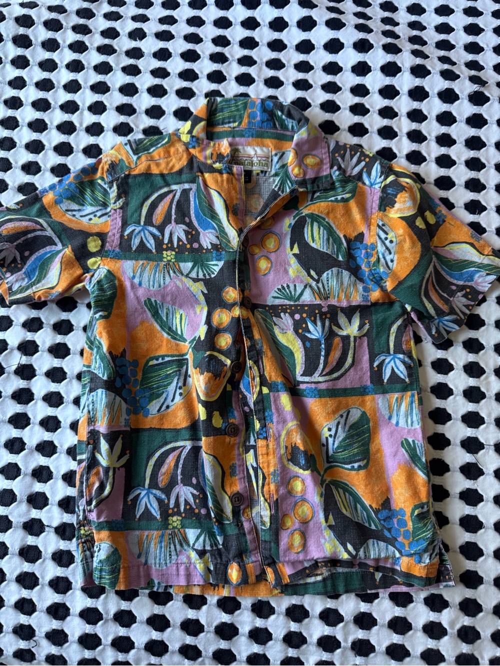 Patagonia Hawaiian Tropical Button-Up Shirt 8-10 Kids/Boys